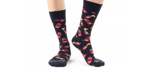 "Celebrate Small Wins" : Chips and Soda Print Socks