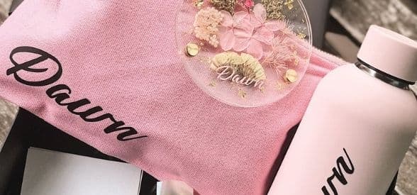 Double Wall Vacuum Bottle Bundle with Wooden Box and Floral Coaster