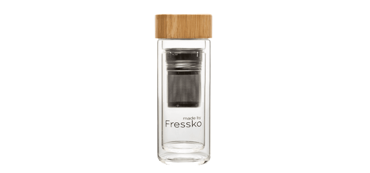 MadeByFressko Insulated Glass Bottle & Tea/Fruit Infuser (300ml)