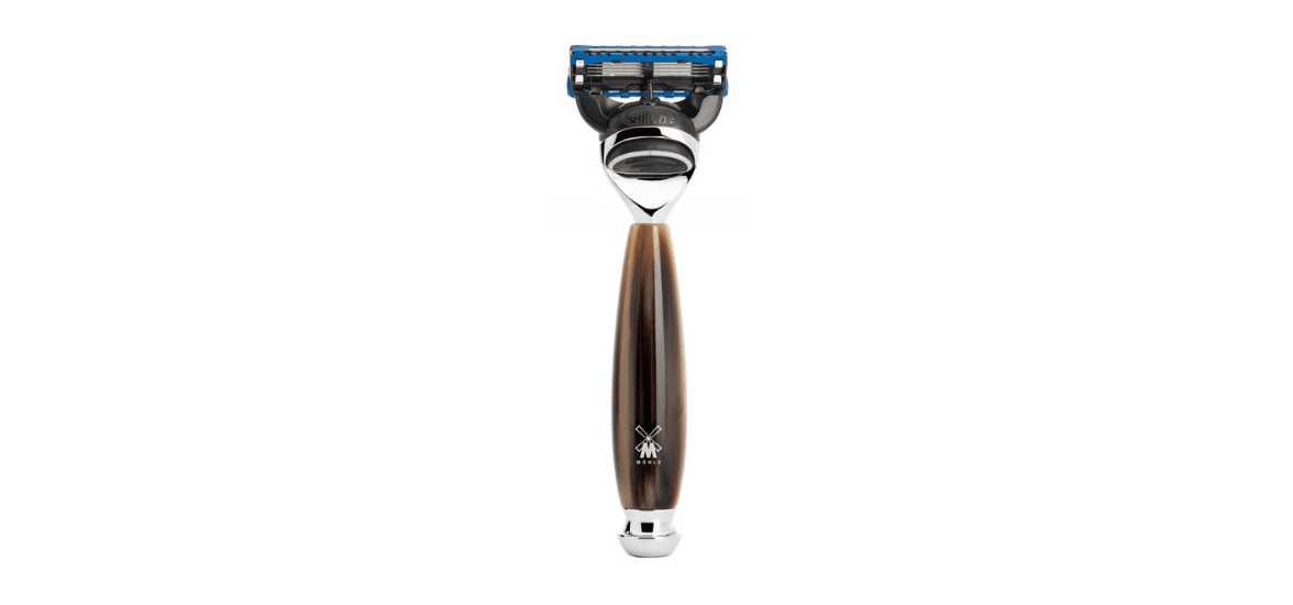 MÜHLE VIVO Razor, Gillette® Fusion™ 5- Blade, High-Grade Resin Horn Brown