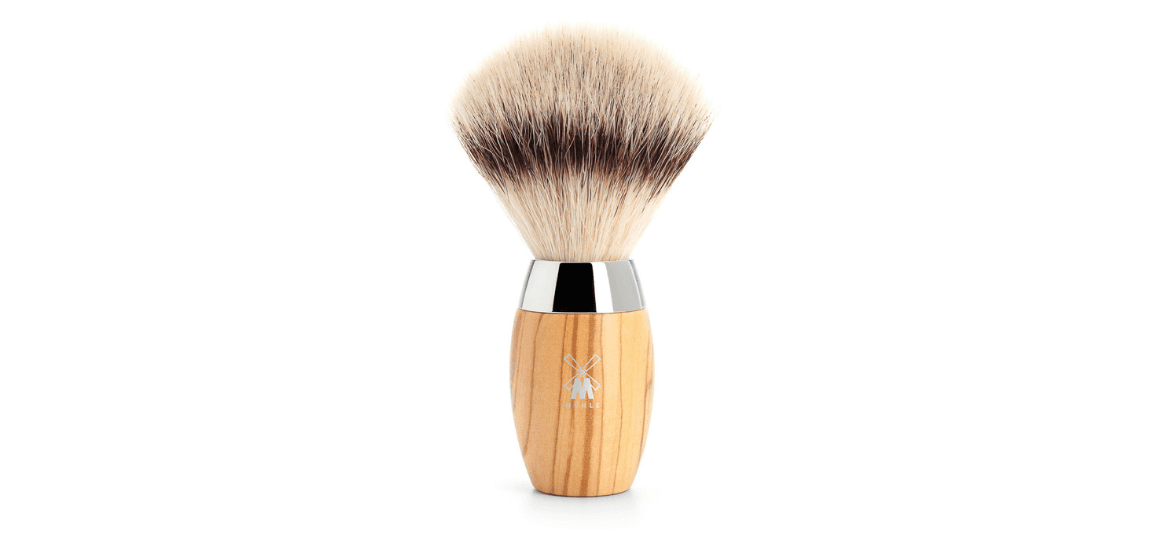 MÜHLE KOSMO Shaving Brush, Silvertip Fibre, Olive Wood