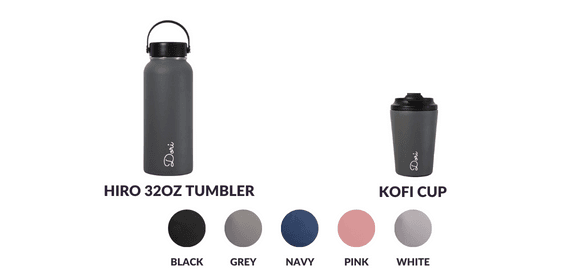 Personalised Hydrate Bundle Set: Hiro 32oz Tumbler + Kofi Cup