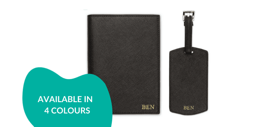 Personalised Travel Bundle Set: Passport Cover & Luggage Tag