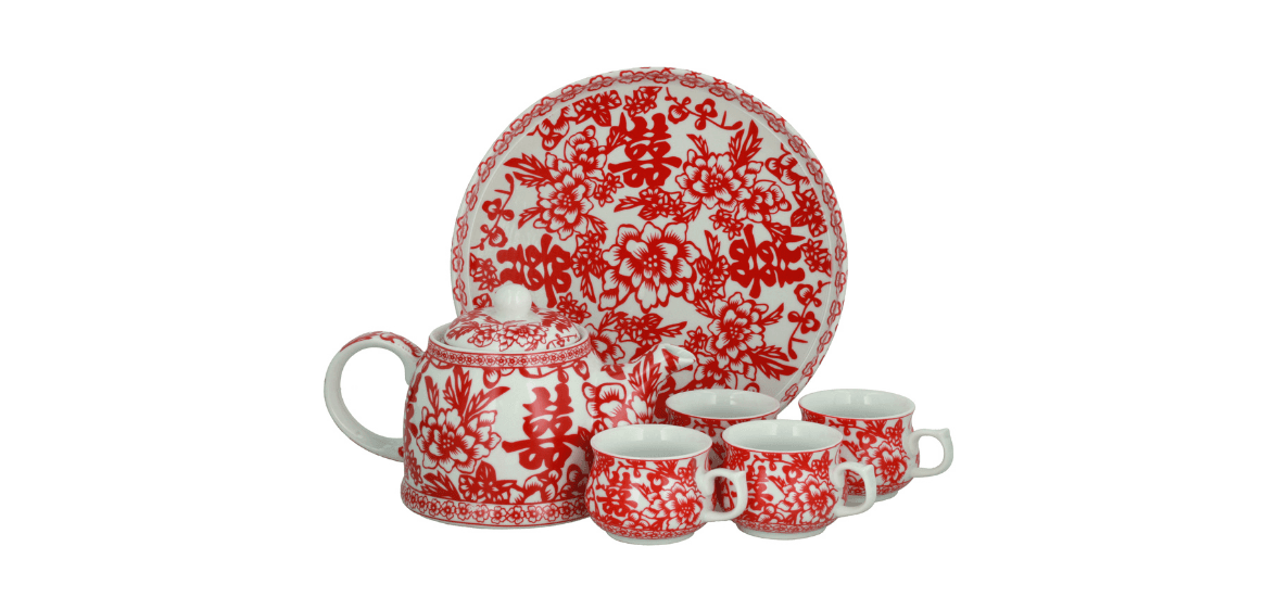 Flower-laced Tea Set & Bowl Set
