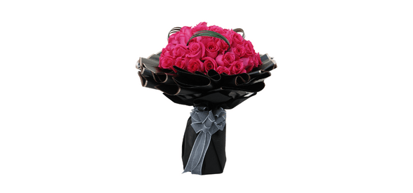 50 Dark Pink Roses Bouquet