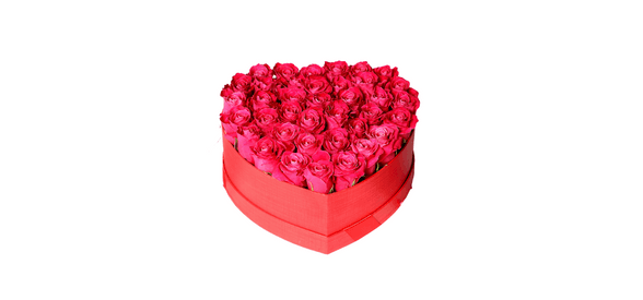 Heartshape Pink Roses Box for Valentine's