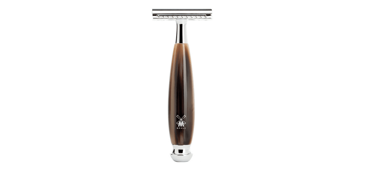 MÜHLE VIVO Razor, Safety Razor, High-Grade Resin Horn Brown