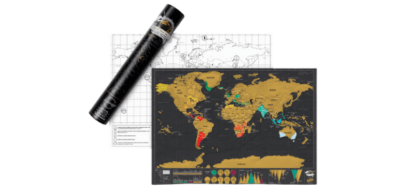 Luckies Scratch Map ® Deluxe Travel Edition