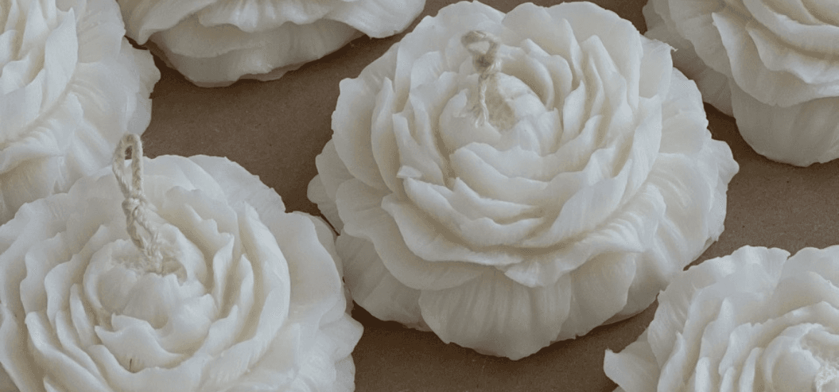 Peony Sculpture Candle