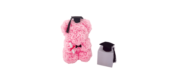 Pink Graduation Rose Bear