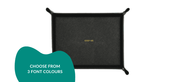 Personalised Large Saffiano Leather Tray