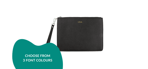 Personalised Small Saffiano Leather Pouch