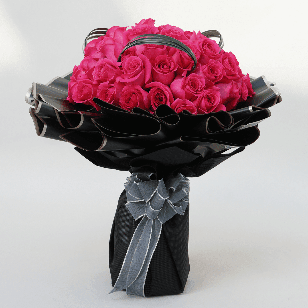 50 Dark Pink Roses Bouquet