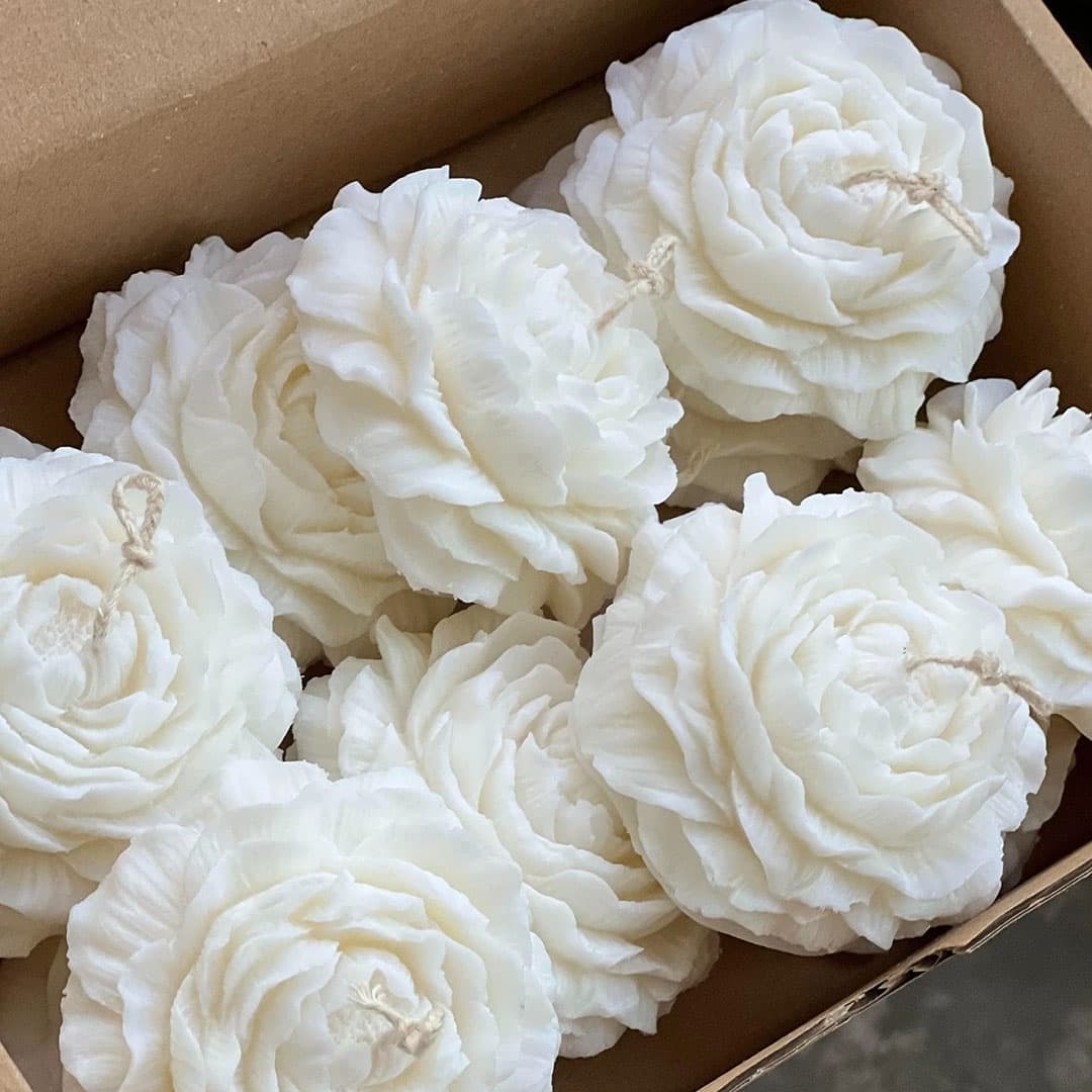 Peony Sculpture Candle