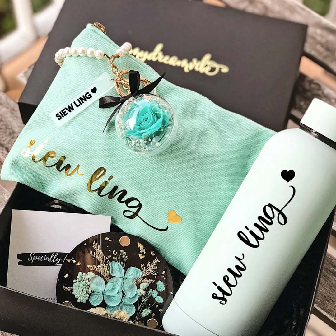 Double Wall Vacuum Bottle Bundle with Wooden Box