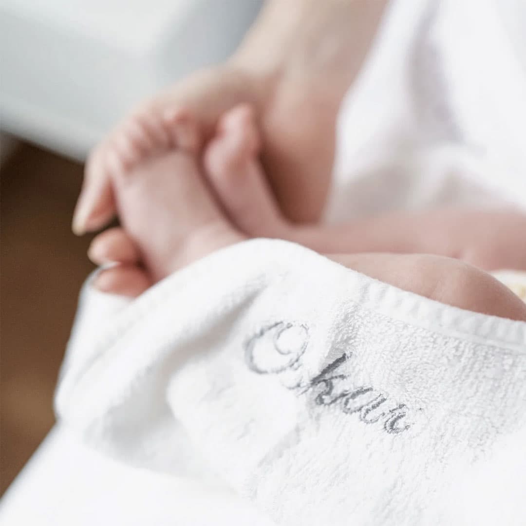 Organic Bamboo Baby Towel & Mitt with Personalised Ear/Body
