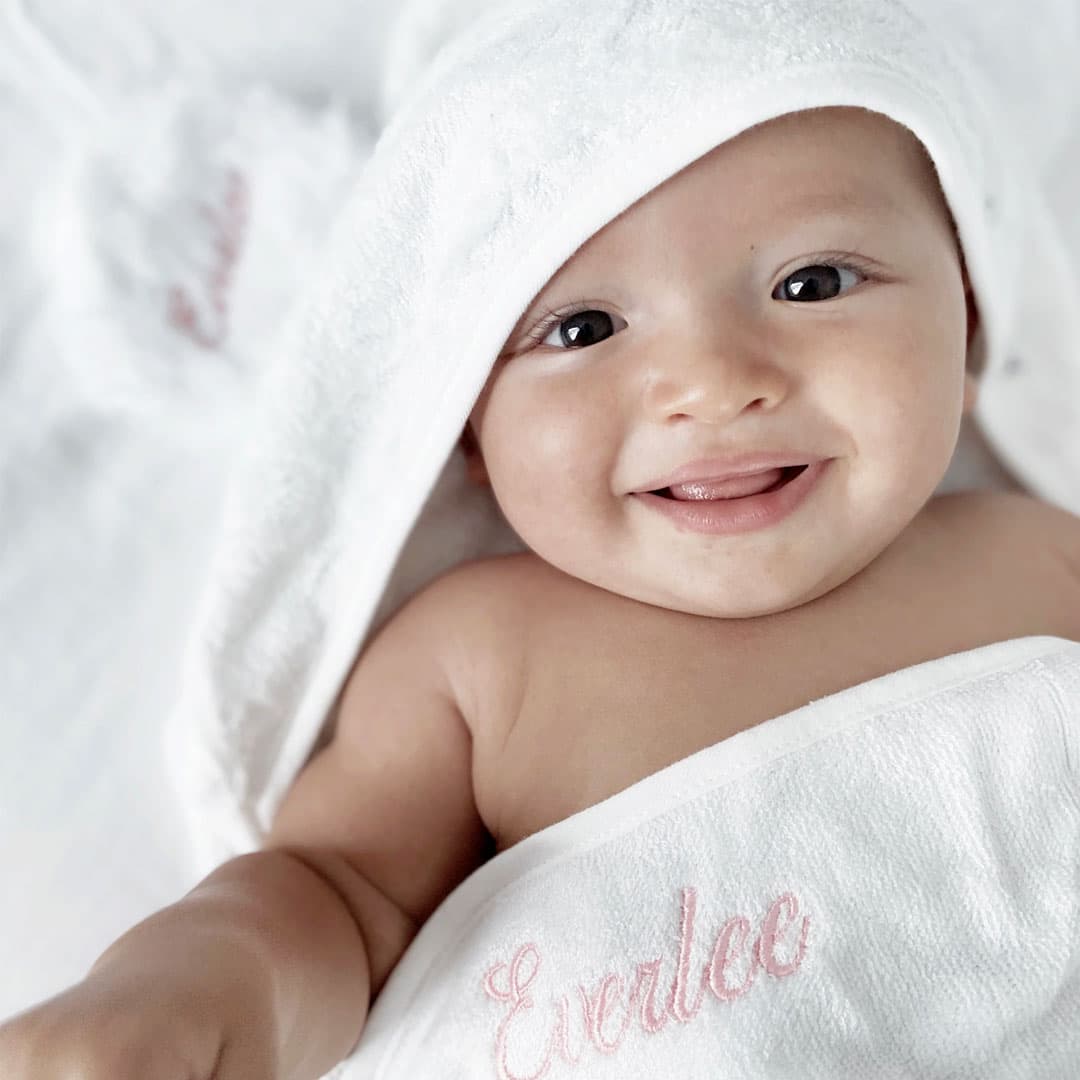 Organic Bamboo Baby Towel & Mitt with Personalised Ear/Body