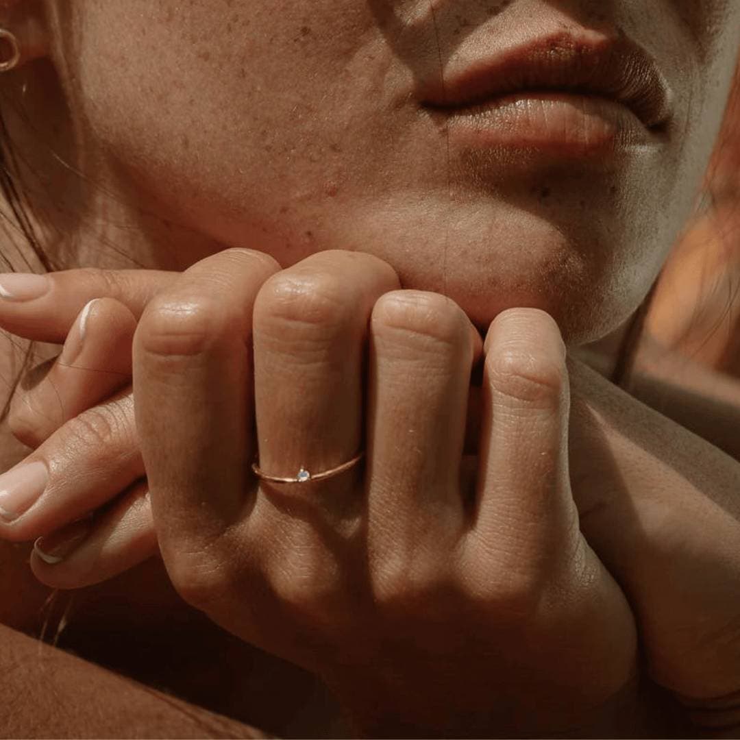 Off-Center Minute Diamond "Ili" Ring