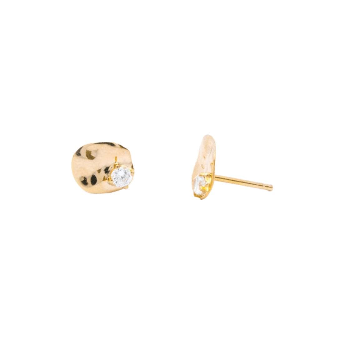Single Diamond Flat "Salouen" Ear Studs