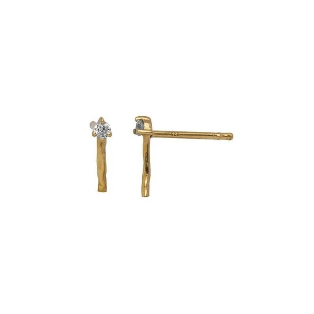 Single Diamond Stick "Tage" Ear Studs