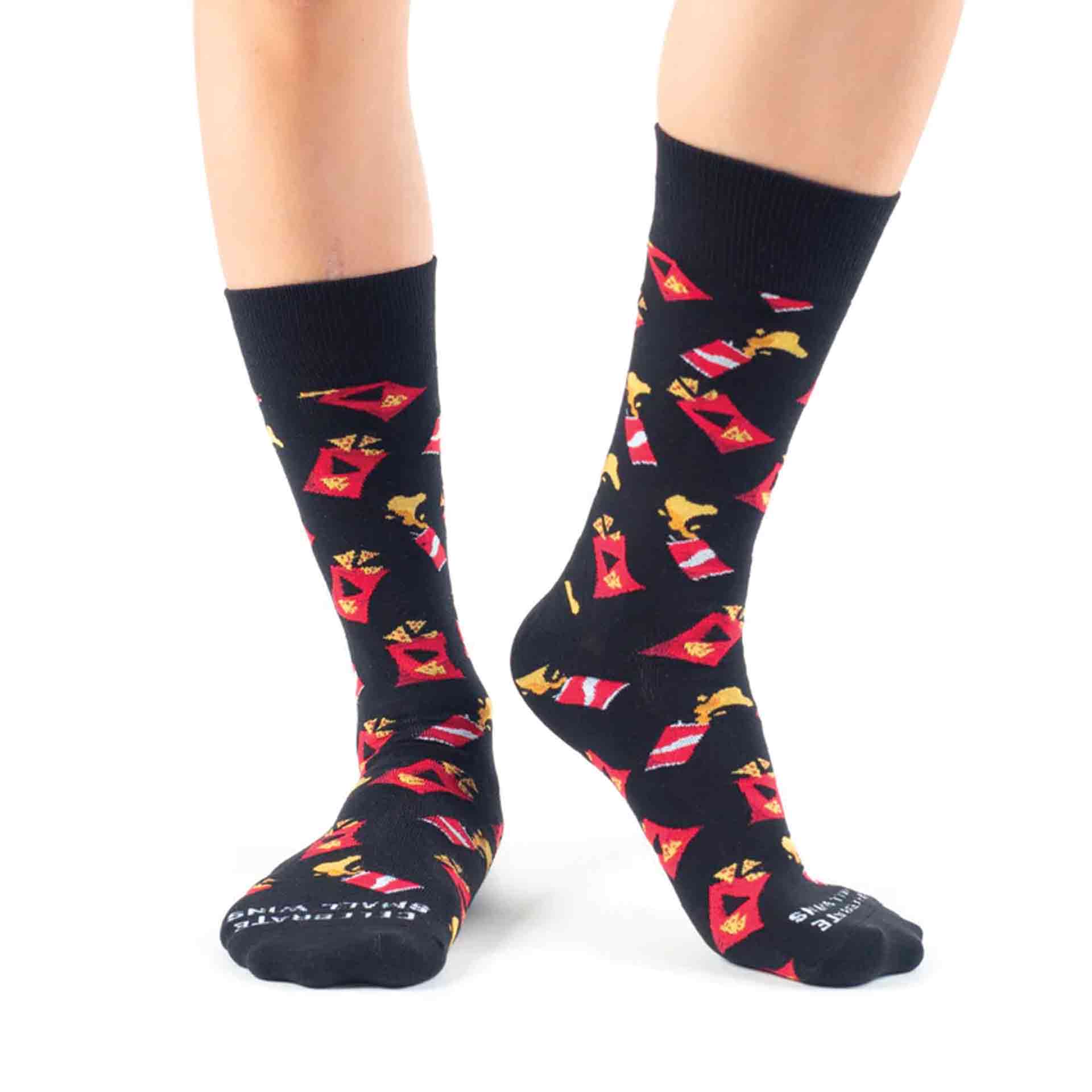 "Celebrate Small Wins" : Chips and Soda Print Socks