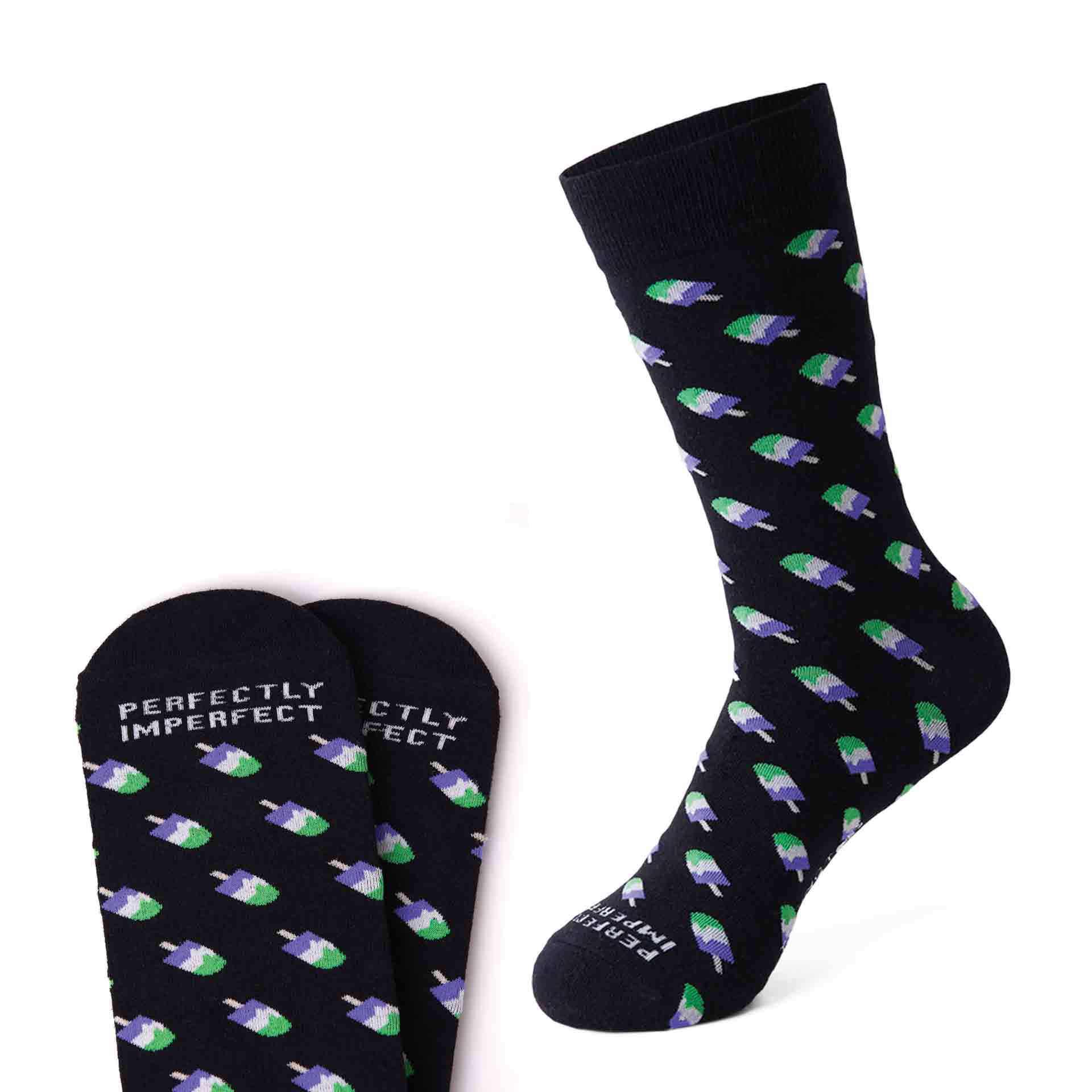"Perfectly Imperfect" : Ice Pops Print Socks