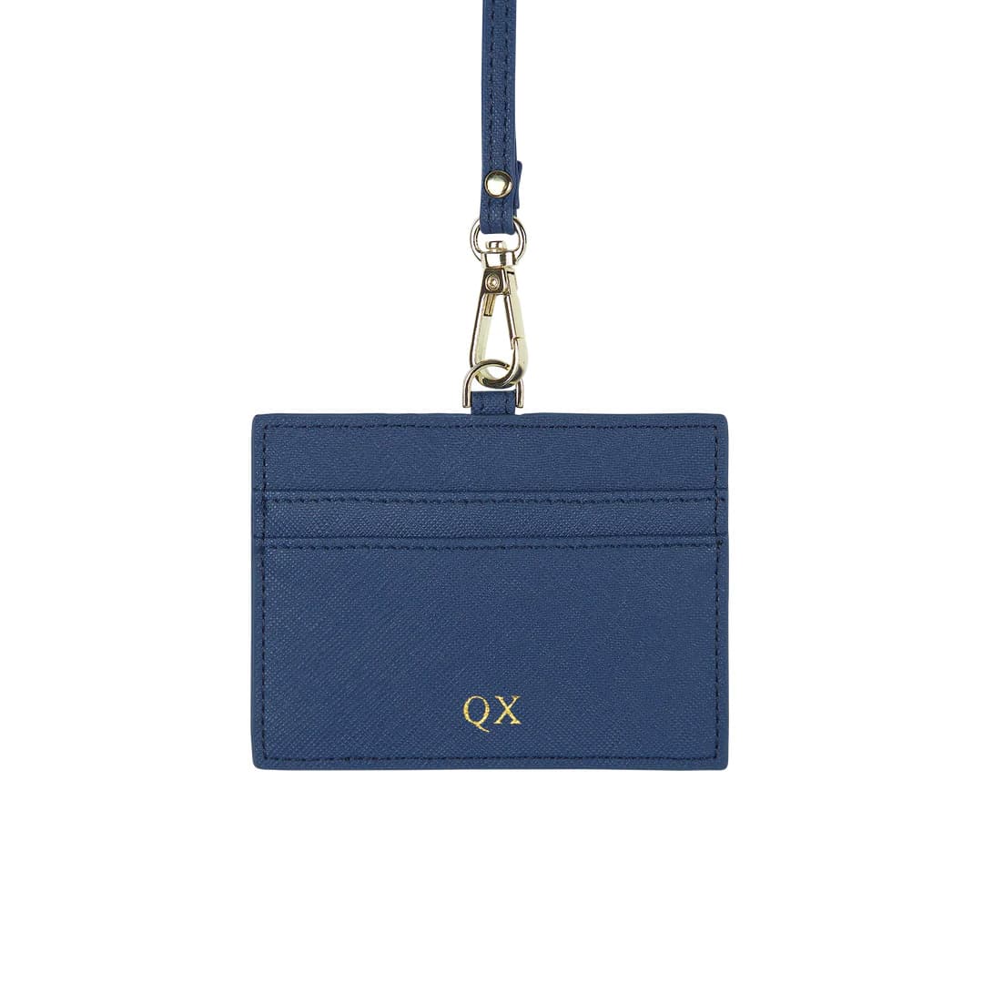 Personalised Saffiano Horizontal ID Cardholder & Lanyard