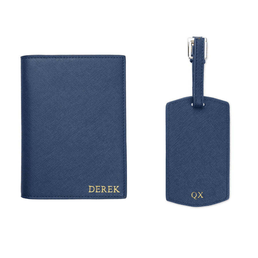 Personalised Travel Bundle Set: Passport Cover & Luggage Tag
