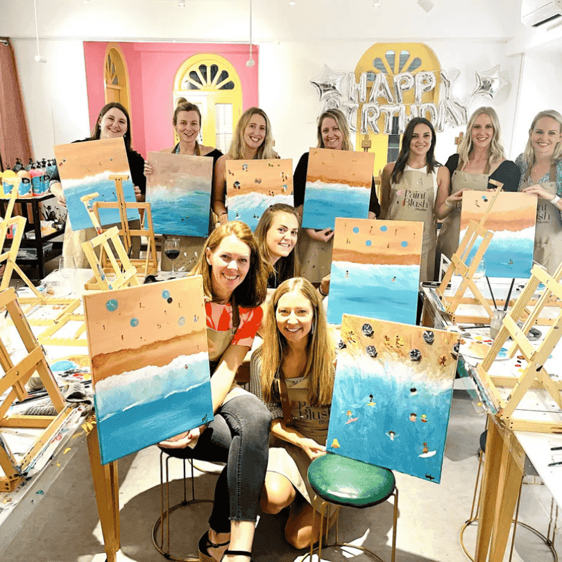 Signature Fully Guided Art Jam with a Glass of Wine and M&M Milk Chocolate