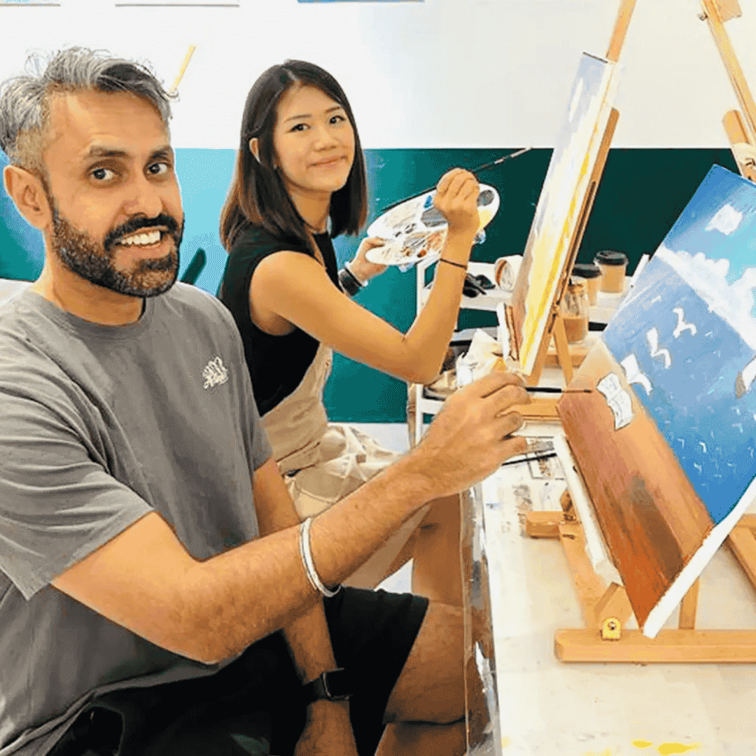 Soft Verbal Guided Art Jam with a Glass of Wine and M&M Milk Chocolate